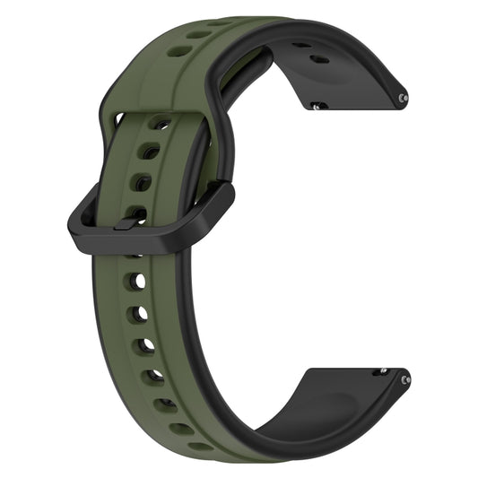 20mm Convex Loop Two-Color Silicone Watch Band, For Samsung Galaxy Watch 4 44mm, For Samsung Galaxy Watch 4 40mm, For Samsung  Galaxy Watch 4 Classic 42mm, For Samsung  Galaxy Watch 4 Classic 46mm