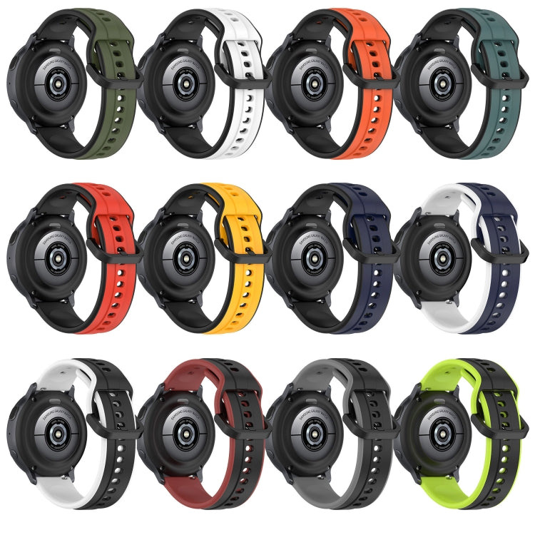 20mm Convex Loop Two-Color Silicone Watch Band, For Samsung Galaxy Watch 6 40mm, For Samsung Galaxy Watch 6 Classic 43mm