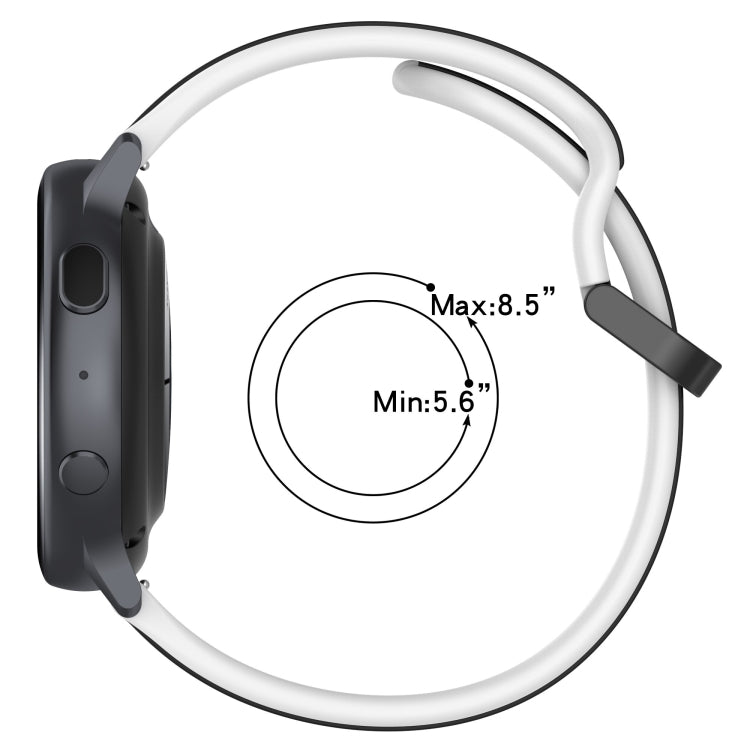 20mm Convex Loop Two-Color Silicone Watch Band, For Samsung Galaxy Watch 6 40mm, For Samsung Galaxy Watch 6 Classic 43mm