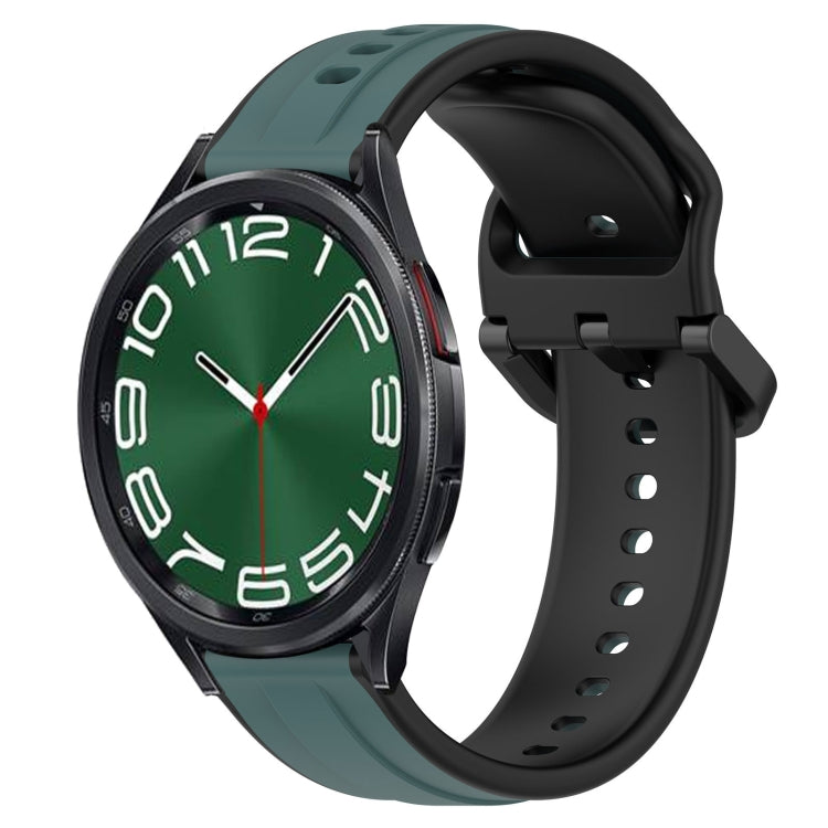 20mm Convex Loop Two-Color Silicone Watch Band, For Samsung Galaxy Watch 6 40mm, For Samsung Galaxy Watch 6 Classic 43mm