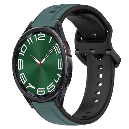 20mm Convex Loop Two-Color Silicone Watch Band, For Samsung Galaxy Watch 6 40mm, For Samsung Galaxy Watch 6 Classic 43mm