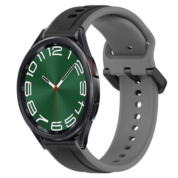 20mm Convex Loop Two-Color Silicone Watch Band, For Samsung Galaxy Watch 6 40mm, For Samsung Galaxy Watch 6 Classic 43mm