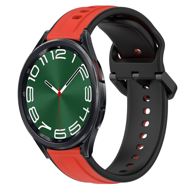 20mm Convex Loop Two-Color Silicone Watch Band, For Samsung Galaxy Watch 6 40mm, For Samsung Galaxy Watch 6 Classic 43mm