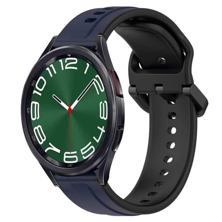 20mm Convex Loop Two-Color Silicone Watch Band, For Samsung Galaxy Watch 6 40mm, For Samsung Galaxy Watch 6 Classic 43mm