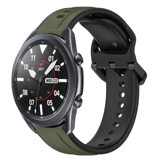 22mm Convex Loop Two-Color Silicone Watch Band, For Samsung Galaxy Watch3 45mm, For Samsung Galaxy Watch 46mm, For Samsung Gear S3 Classic, For Samsung Gear S3 Frontier