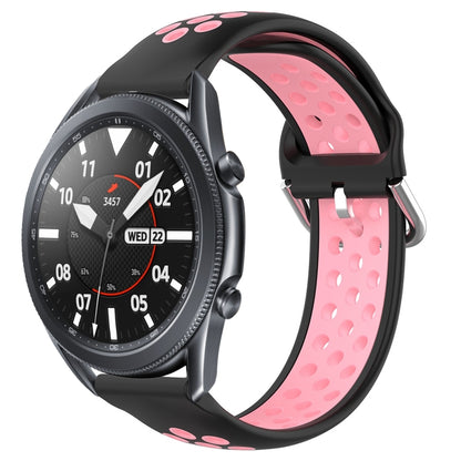 22mm Perforated Breathable Sports Silicone Watch Band, For Samsung Galaxy Watch3 45mm, For Samsung Gear S3 Classic, For Samsung Gear S3 Frontier