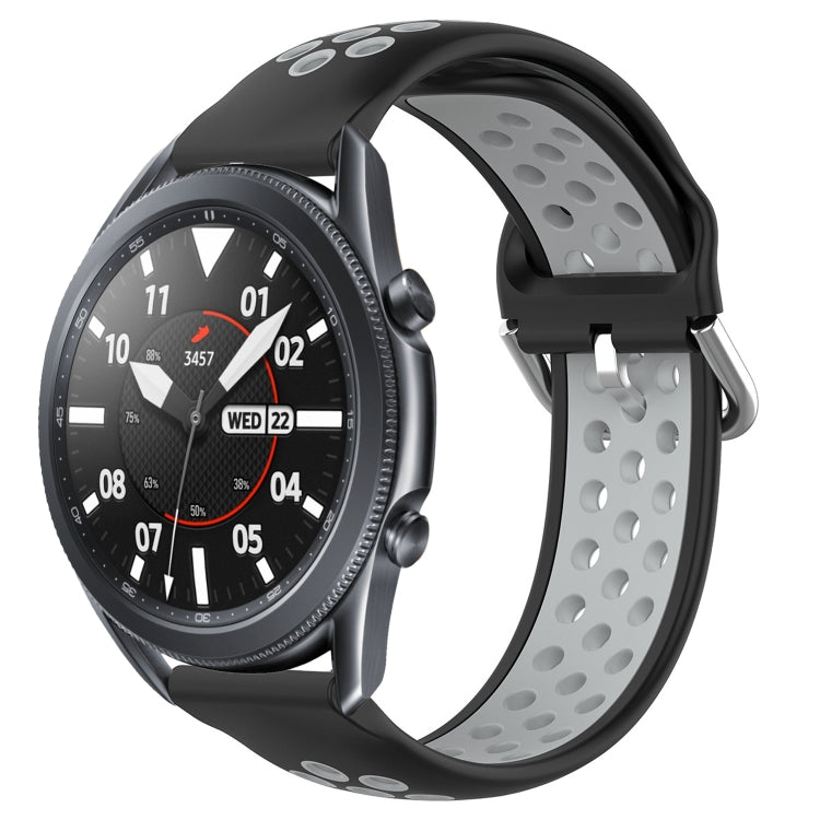 22mm Perforated Breathable Sports Silicone Watch Band, For Samsung Galaxy Watch3 45mm, For Samsung Gear S3 Classic, For Samsung Gear S3 Frontier
