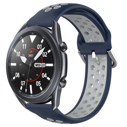 22mm Perforated Breathable Sports Silicone Watch Band, For Samsung Galaxy Watch3 45mm, For Samsung Gear S3 Classic, For Samsung Gear S3 Frontier