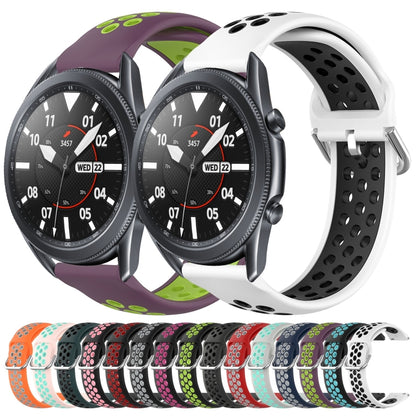 22mm Perforated Breathable Sports Silicone Watch Band, For Samsung Galaxy Watch3 45mm, For Samsung Gear S3 Classic, For Samsung Gear S3 Frontier