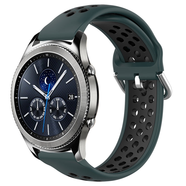 22mm Perforated Breathable Sports Silicone Watch Band, For Samsung Galaxy Watch3 45mm, For Samsung Gear S3 Classic, For Samsung Gear S3 Frontier