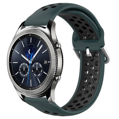 22mm Perforated Breathable Sports Silicone Watch Band, For Samsung Galaxy Watch3 45mm, For Samsung Gear S3 Classic, For Samsung Gear S3 Frontier
