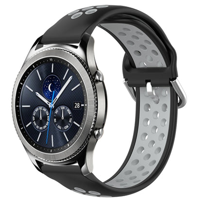 22mm Perforated Breathable Sports Silicone Watch Band, For Samsung Galaxy Watch3 45mm, For Samsung Gear S3 Classic, For Samsung Gear S3 Frontier