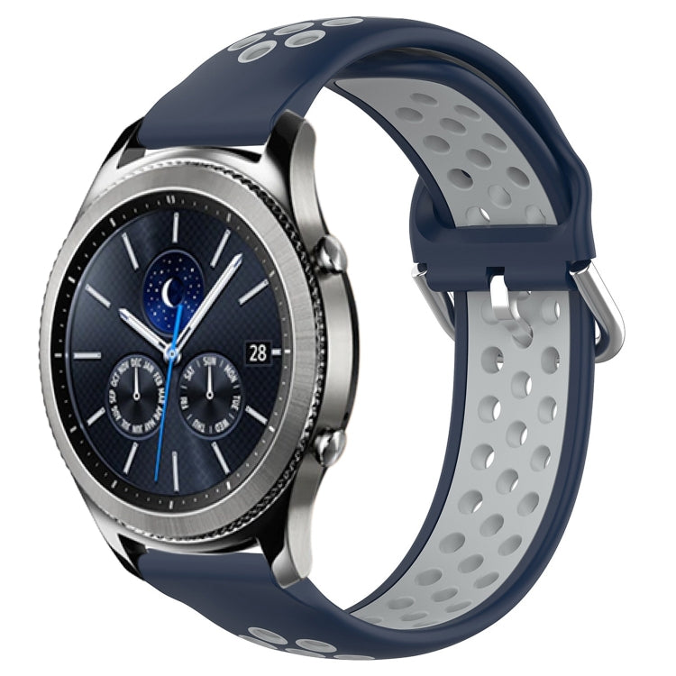 22mm Perforated Breathable Sports Silicone Watch Band, For Samsung Galaxy Watch3 45mm, For Samsung Gear S3 Classic, For Samsung Gear S3 Frontier