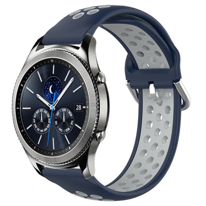 22mm Perforated Breathable Sports Silicone Watch Band, For Samsung Galaxy Watch3 45mm, For Samsung Gear S3 Classic, For Samsung Gear S3 Frontier