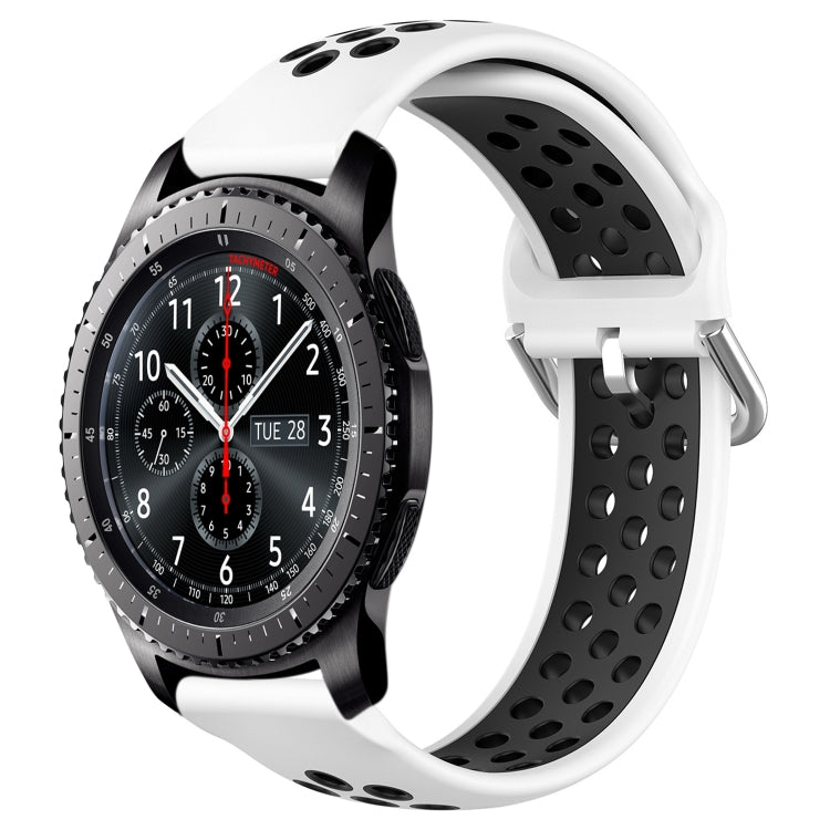 22mm Perforated Breathable Sports Silicone Watch Band, For Samsung Galaxy Watch3 45mm, For Samsung Gear S3 Classic, For Samsung Gear S3 Frontier