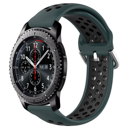 22mm Perforated Breathable Sports Silicone Watch Band, For Samsung Galaxy Watch3 45mm, For Samsung Gear S3 Classic, For Samsung Gear S3 Frontier