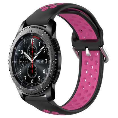 22mm Perforated Breathable Sports Silicone Watch Band, For Samsung Galaxy Watch3 45mm, For Samsung Gear S3 Classic, For Samsung Gear S3 Frontier