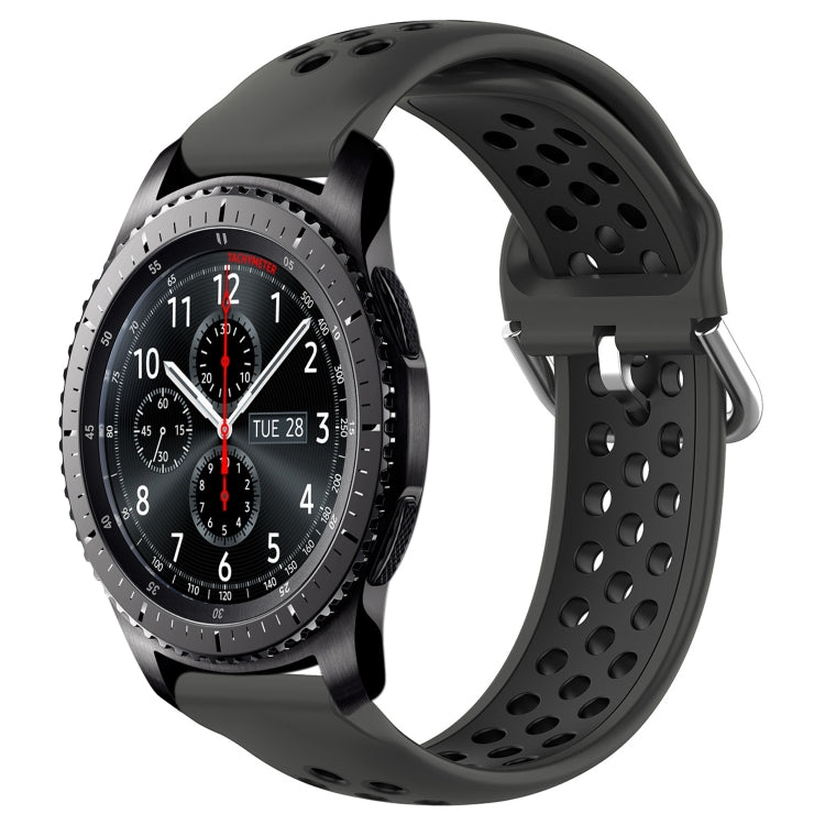 22mm Perforated Breathable Sports Silicone Watch Band, For Samsung Galaxy Watch3 45mm, For Samsung Gear S3 Classic, For Samsung Gear S3 Frontier