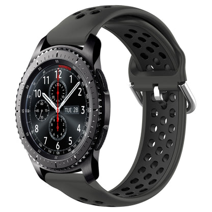 22mm Perforated Breathable Sports Silicone Watch Band, For Samsung Galaxy Watch3 45mm, For Samsung Gear S3 Classic, For Samsung Gear S3 Frontier