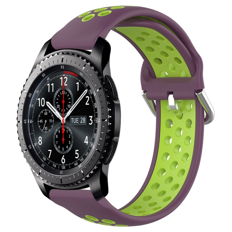 22mm Perforated Breathable Sports Silicone Watch Band, For Samsung Galaxy Watch3 45mm, For Samsung Gear S3 Classic, For Samsung Gear S3 Frontier