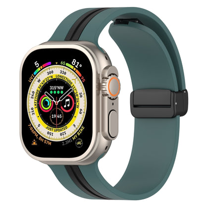Magnetic Clasp Two-Color Silicone Watch Band, For Apple Watch Ultra 49mm, For Apple Watch Series 8&7 45mm, For Apple Watch Series 8&7 41mm