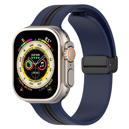 Magnetic Clasp Two-Color Silicone Watch Band, For Apple Watch Ultra 49mm, For Apple Watch Series 8&7 45mm, For Apple Watch Series 8&7 41mm