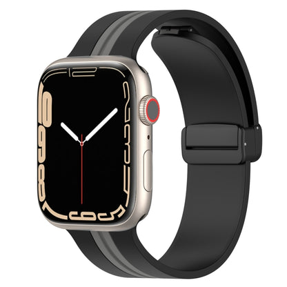 Magnetic Clasp Two-Color Silicone Watch Band, For Apple Watch Ultra 49mm, For Apple Watch Series 8&7 45mm, For Apple Watch Series 8&7 41mm