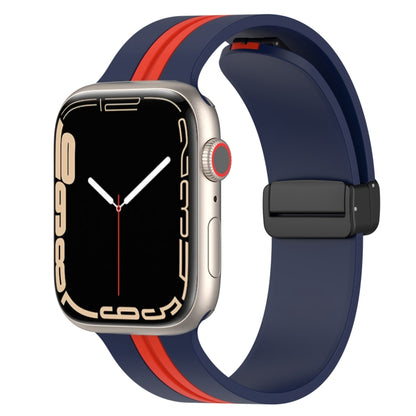 Magnetic Clasp Two-Color Silicone Watch Band, For Apple Watch Ultra 49mm, For Apple Watch Series 8&7 45mm, For Apple Watch Series 8&7 41mm