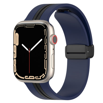 Magnetic Clasp Two-Color Silicone Watch Band, For Apple Watch Ultra 49mm, For Apple Watch Series 8&7 45mm, For Apple Watch Series 8&7 41mm
