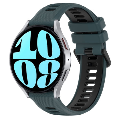 20mm Sports Two-Color Silicone Watch Band, For Samsung Galaxy Watch 6 40mm, For Samsung Galaxy Watch 6 Classic 43mm
