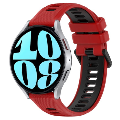 20mm Sports Two-Color Silicone Watch Band, For Samsung Galaxy Watch 6 40mm, For Samsung Galaxy Watch 6 Classic 43mm