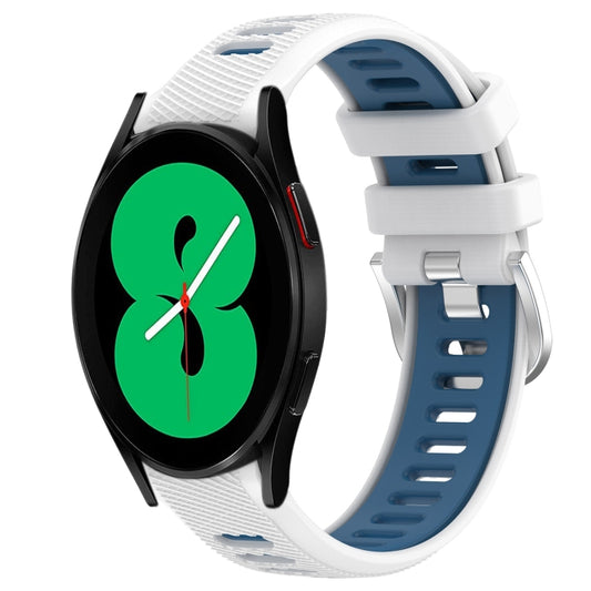 20mm Sports Two-Color Steel Buckle Silicone Watch Band, For Samsung Galaxy Watch4 44mm, For Samsung Galaxy Watch4 40mm, For Samsung  Galaxy Watch4 Classic 42mm, For Samsung  Galaxy Watch4 Classic 46mm