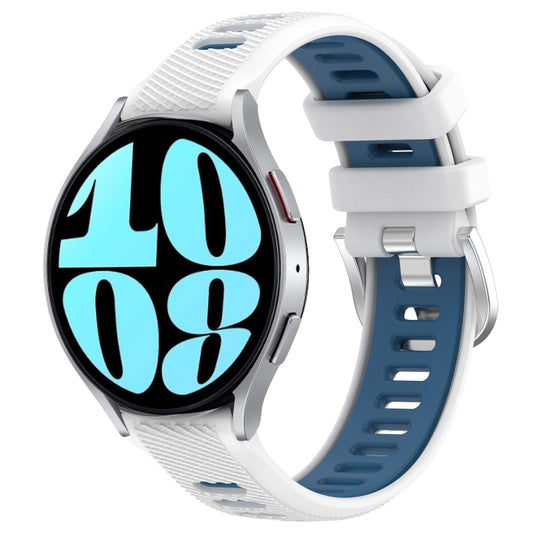 20mm Sports Two-Color Steel Buckle Silicone Watch Band, For Samsung Galaxy Watch 6 44mm, For Samsung Galaxy Watch5 44mm, For Samsung Galaxy Watch5 40mm, For Samsung Galaxy Watch5 Pro 45mm