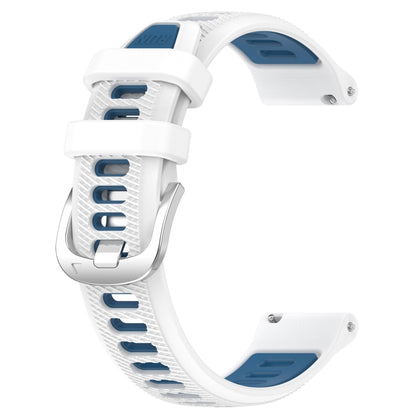 20mm Sports Two-Color Steel Buckle Silicone Watch Band, For Samsung Galaxy Watch 6 40mm, For Samsung Galaxy Watch 6 Classic 43mm