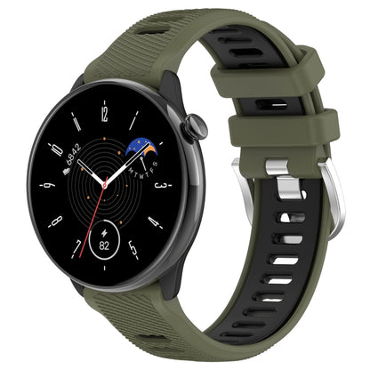 20mm Sports Two-Color Steel Buckle Silicone Watch Band, For Samsung Galaxy Watch 6 40mm, For Samsung Galaxy Watch 6 Classic 43mm