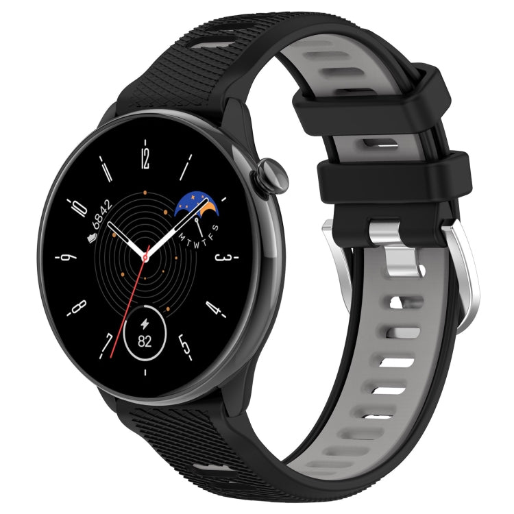 20mm Sports Two-Color Steel Buckle Silicone Watch Band, For Samsung Galaxy Watch 6 40mm, For Samsung Galaxy Watch 6 Classic 43mm