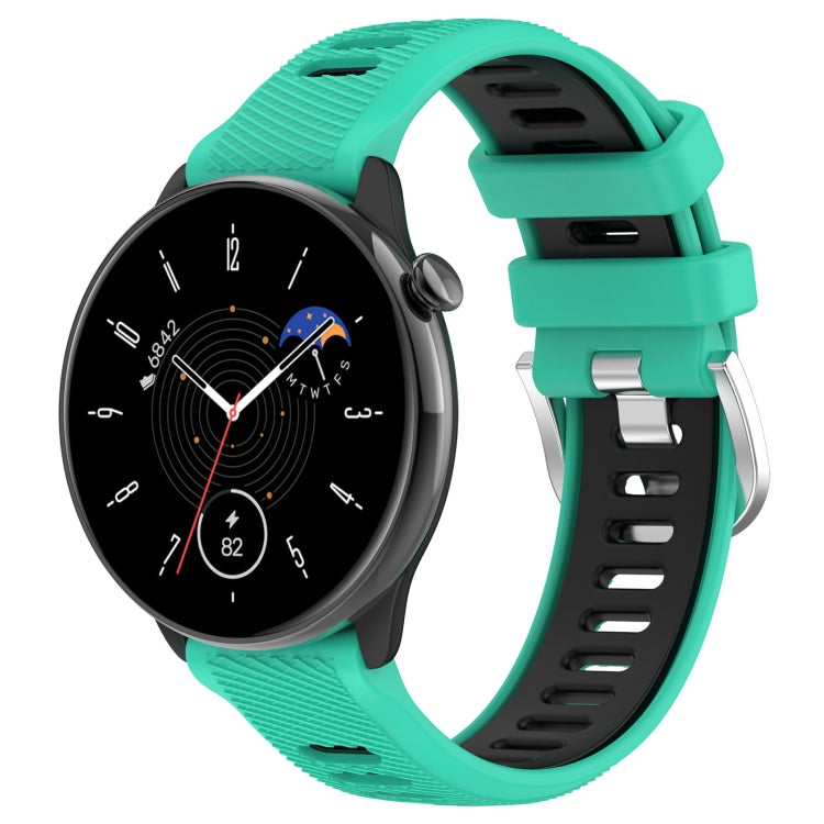 20mm Sports Two-Color Steel Buckle Silicone Watch Band, For Samsung Galaxy Watch 6 40mm, For Samsung Galaxy Watch 6 Classic 43mm