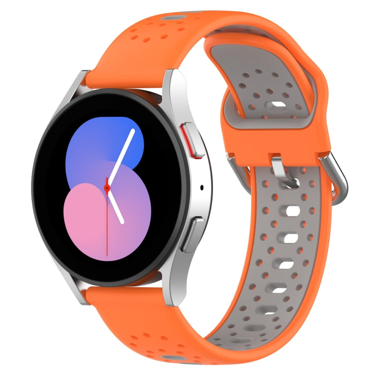 20mm Breathable Two-Color Silicone Watch Band, For Samsung Galaxy Watch 6 Classic 47mm, For Samsung Galaxy Watch 5 44mm, For Samsung Galaxy Watch 5 40mm