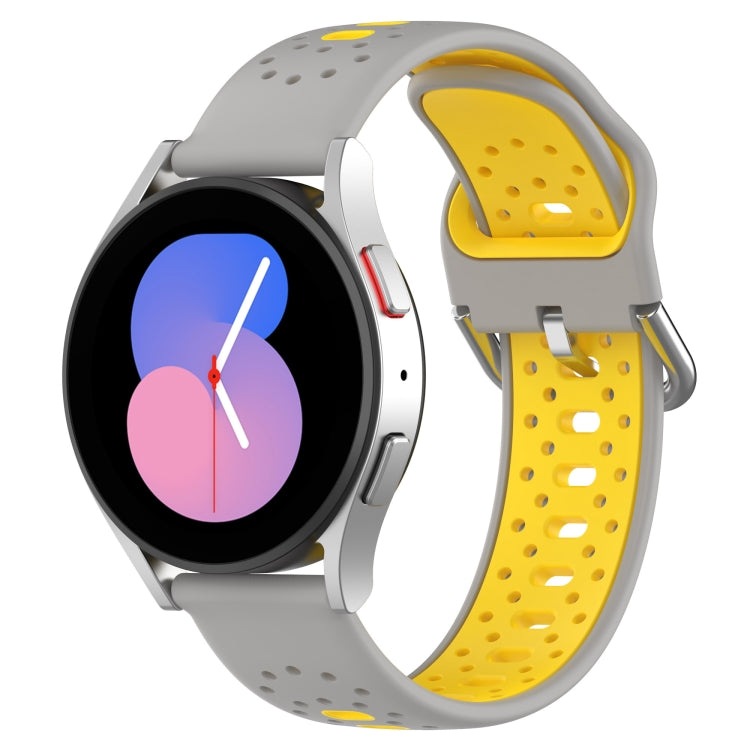 20mm Breathable Two-Color Silicone Watch Band, For Samsung Galaxy Watch 6 Classic 47mm, For Samsung Galaxy Watch 5 44mm, For Samsung Galaxy Watch 5 40mm