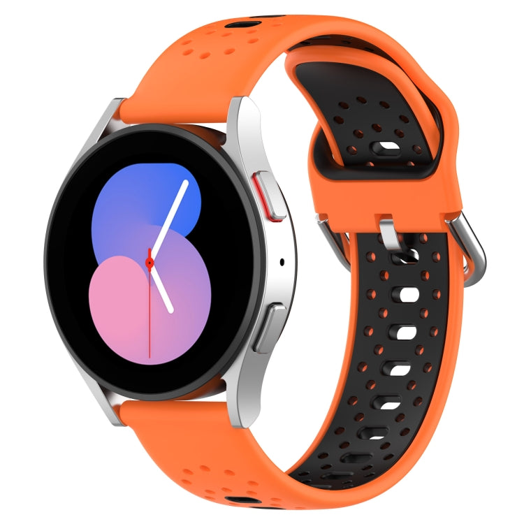 20mm Breathable Two-Color Silicone Watch Band, For Samsung Galaxy Watch 6 Classic 47mm, For Samsung Galaxy Watch 5 44mm, For Samsung Galaxy Watch 5 40mm