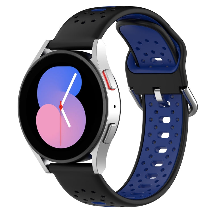 20mm Breathable Two-Color Silicone Watch Band, For Samsung Galaxy Watch 6 Classic 47mm, For Samsung Galaxy Watch 5 44mm, For Samsung Galaxy Watch 5 40mm