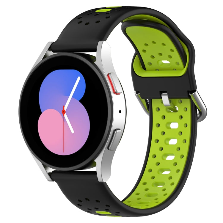 20mm Breathable Two-Color Silicone Watch Band, For Samsung Galaxy Watch 6 Classic 47mm, For Samsung Galaxy Watch 5 44mm, For Samsung Galaxy Watch 5 40mm