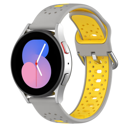 20mm Breathable Two-Color Silicone Watch Band, For Samsung Galaxy Watch 5 Pro 45mm, For Samsung Galaxy Watch 4 44mm, For Samsung Galaxy Watch 4 40mm
