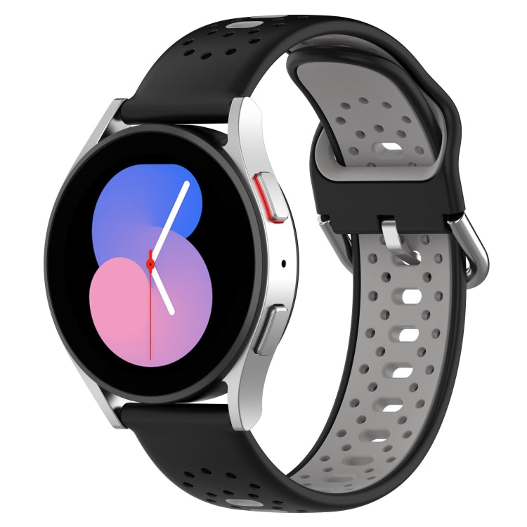 20mm Breathable Two-Color Silicone Watch Band, For Samsung Galaxy Watch 5 Pro 45mm, For Samsung Galaxy Watch 4 44mm, For Samsung Galaxy Watch 4 40mm