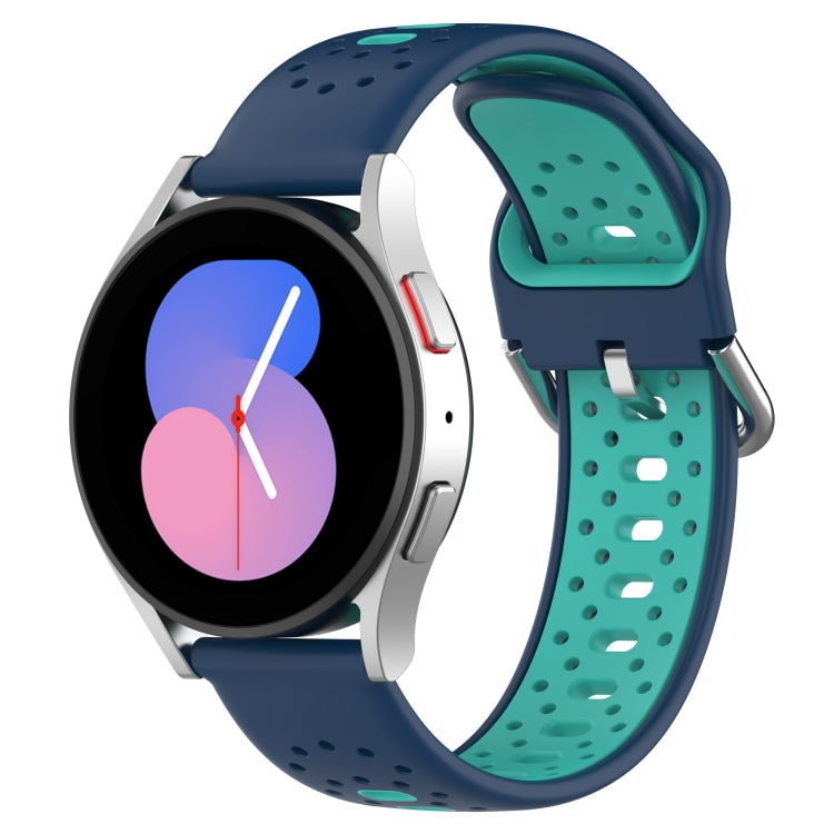 20mm Breathable Two-Color Silicone Watch Band, For Samsung Galaxy Watch 5 Pro 45mm, For Samsung Galaxy Watch 4 44mm, For Samsung Galaxy Watch 4 40mm