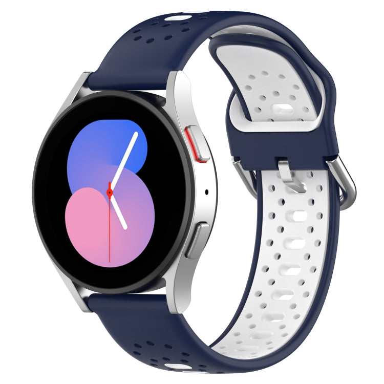 20mm Breathable Two-Color Silicone Watch Band, For Samsung Galaxy Watch 5 Pro 45mm, For Samsung Galaxy Watch 4 44mm, For Samsung Galaxy Watch 4 40mm