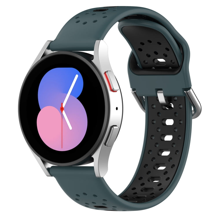 20mm Breathable Two-Color Silicone Watch Band, For Samsung  Galaxy Watch 4 Classic 42mm, For Samsung  Galaxy Watch 4 Classic 46mm, For Samsung Galaxy Watch Active 2 40mm