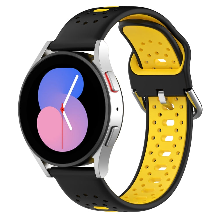 20mm Breathable Two-Color Silicone Watch Band, For Samsung  Galaxy Watch 4 Classic 42mm, For Samsung  Galaxy Watch 4 Classic 46mm, For Samsung Galaxy Watch Active 2 40mm