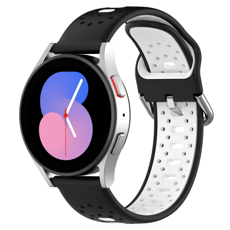 20mm Breathable Two-Color Silicone Watch Band, For Samsung Galaxy Watch Active 2 44mm, For Samsung Galaxy Watch 42mm, For Samsung Galaxy Watch 6 44mm