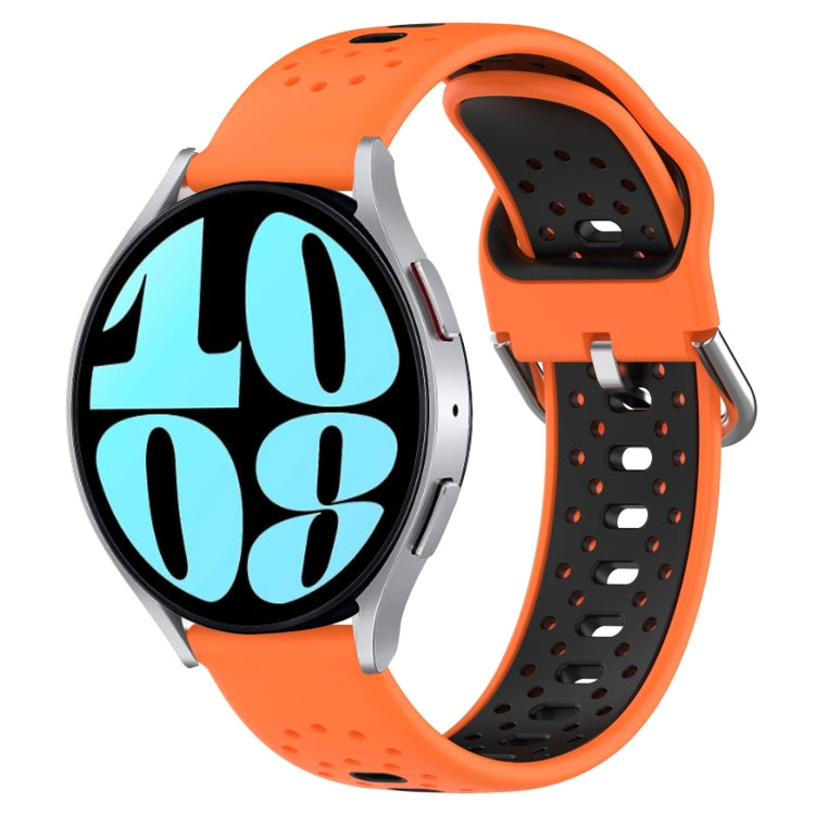 20mm Breathable Two-Color Silicone Watch Band, For Samsung Galaxy Watch Active 2 44mm, For Samsung Galaxy Watch 42mm, For Samsung Galaxy Watch 6 44mm